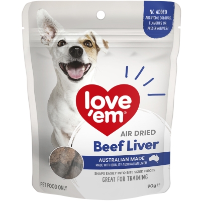 Love'em Air Dried Beef Liver 90g