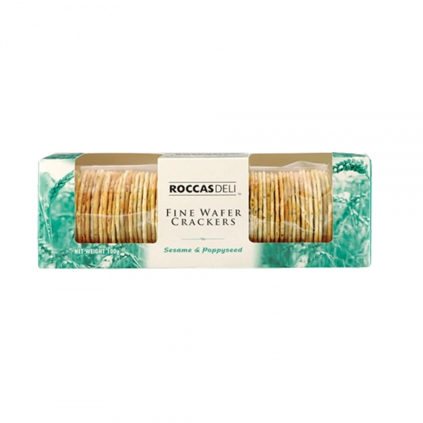 Roccas Deli Fine Wafer Crackers Sesame & Poppyseed 100g