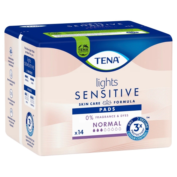 Tena Pads Lights Sensitive Normal 14 Pack