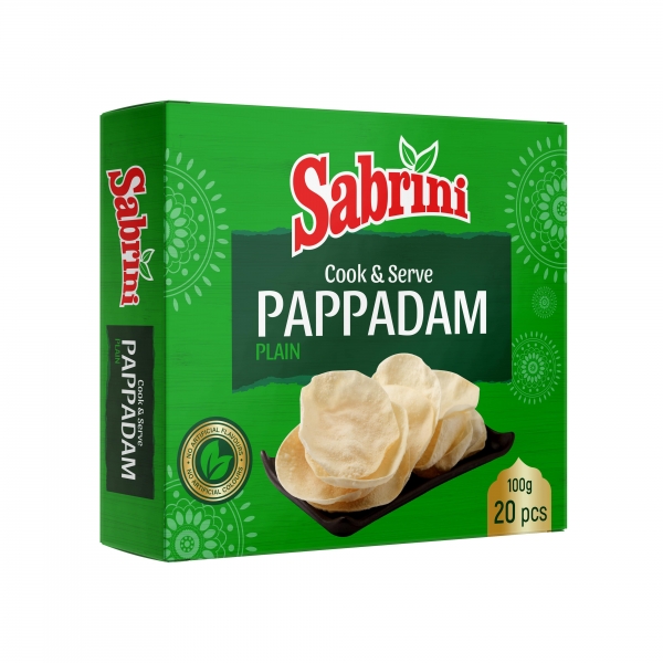 Sabrini Pappadums Plain 20 Pack 100g