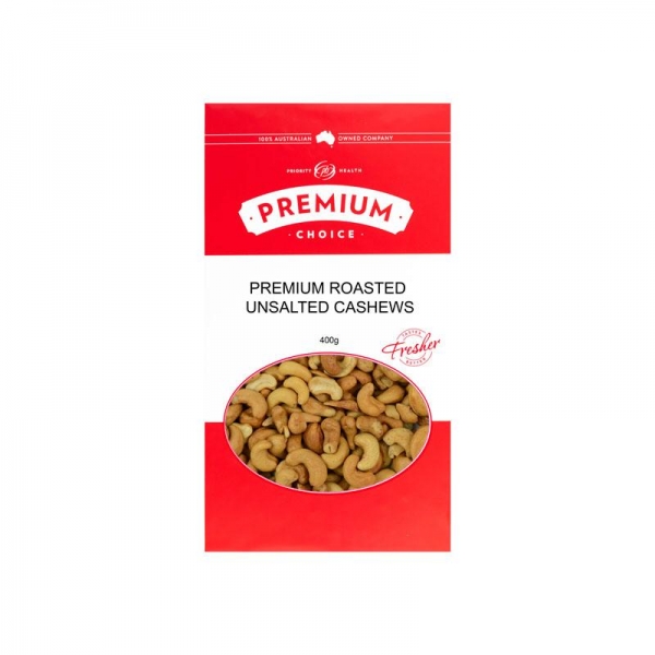 Premium Choice Cashews Roasted Unsalted 400g