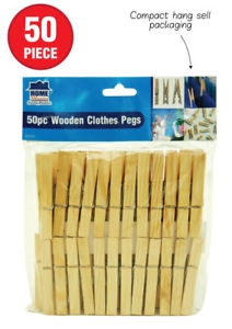 Wooden Clothes Pegs 50 Pack