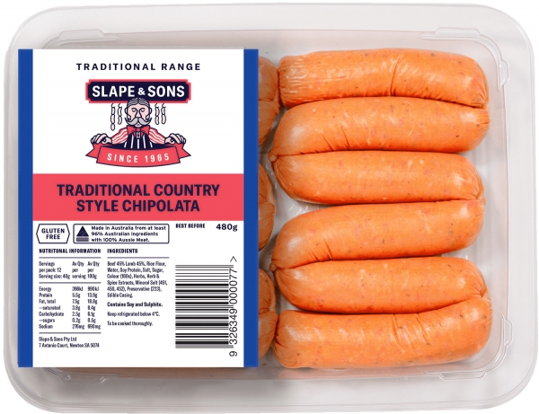 Slape & Sons Traditional Country Style Chipolatas 480g