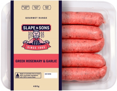 Slape & Sons Greek Rosemary & Garlic Beef & Lamb Sausages 480g