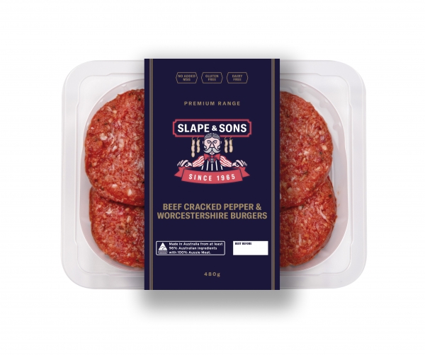 Slape & Sons Beef Cracked Pepper & Worcestershire Burger 480g