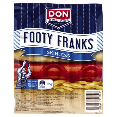 Don Skinless Footy Franks 375g