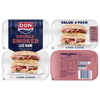 Don Double Smoked Leg Ham Thinly Sliced 400g