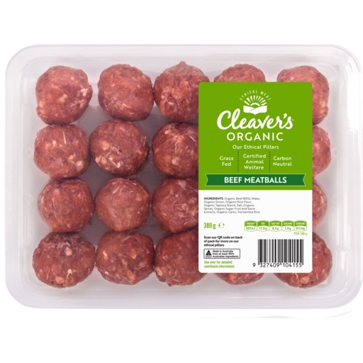 Cleaver's Organic Beef Mini Meatballs 380g