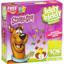 Iddy Biddy Scooby Doo Fruity Bites 8 Pack 160g