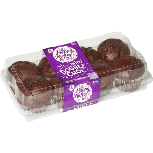 The Happy Muffin Co Mini Double Choc 8 Pack 320g