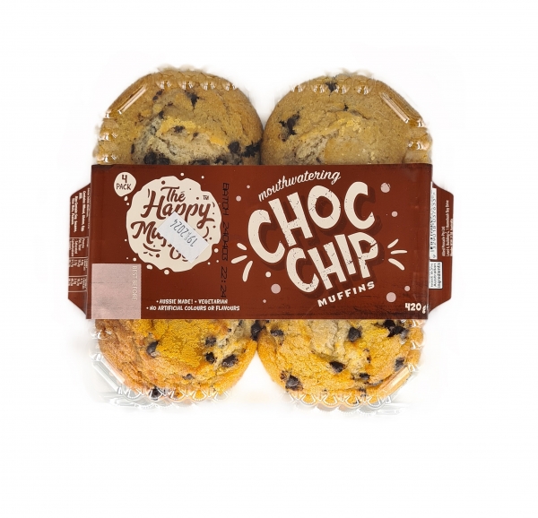 The Happy Muffin Co Choc Chip 4 Pack 420g