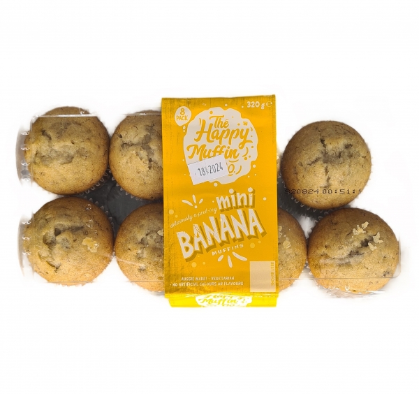 The Happy Muffin Co Mini Banana 8 Pack 320g