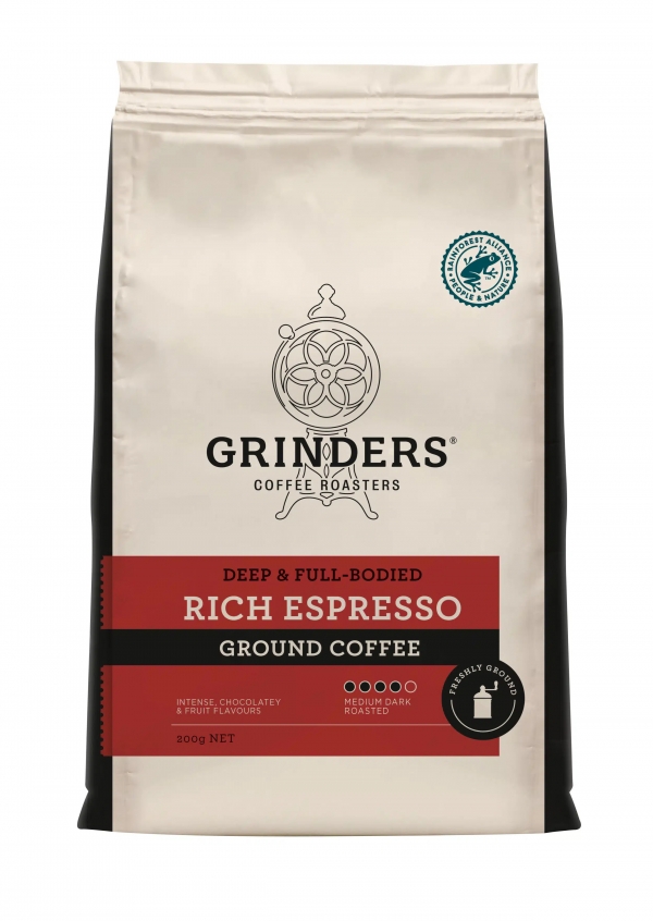 Grinders Coffee Rich Espresso Ground 200g