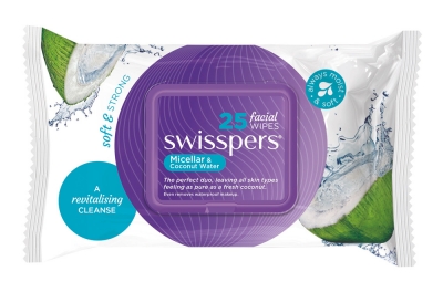 Swisspers Facial Wipes Micellar & Coconut Water 25 pack