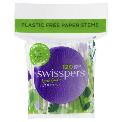 Swisspers Cotton Tips Paper Stems 120 Pack