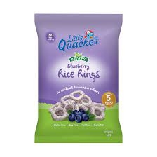 Little Quacker Organic Rice Rings Blueberry 5 Pack 12 Months + 60g