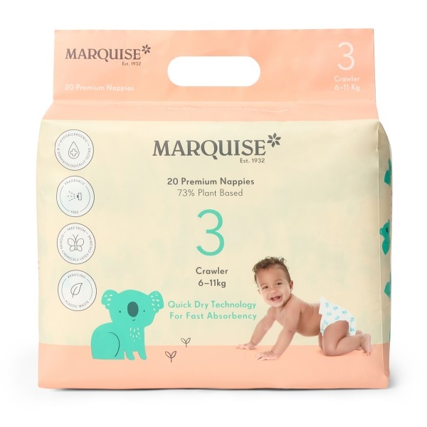 Marquise Eco Nappies Crawler Size 3 6-11kg 20 Pack