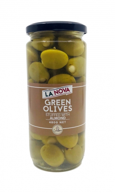 La Nova Green Olives Stuffed with Almond 480g