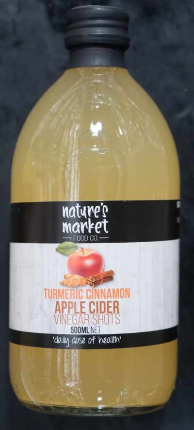 Nature's Market Food Co Apple Cider Vinegar Shots Turmeric Cinnamon 500ml