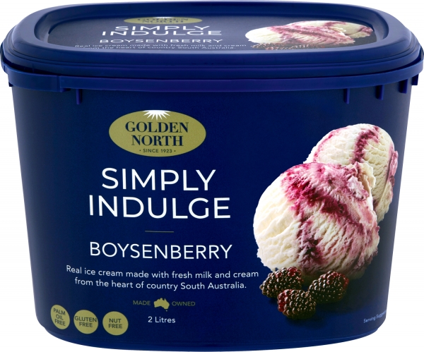 Golden North Ice Cream Simply Indulge Boysenberry 2lt