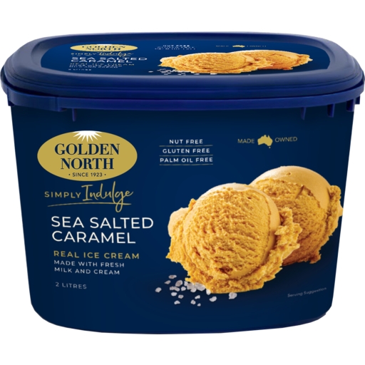 Golden North Ice Cream Simply Indulge Sea Salted Caramel 2lt