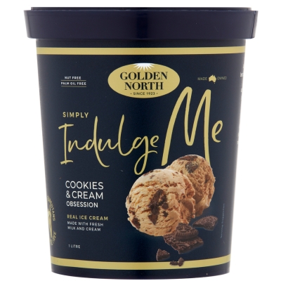 Golden North Ice Cream Simply Indulge Cookies & Cream 1lt