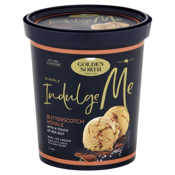 Golden North Ice Cream Simply Indulge Butterscotch Royale 1lt