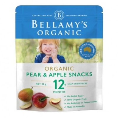 Bellamy's Organic Pear & Apple Snacks 12+ Months 20g