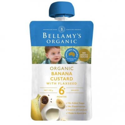 Bellamy's Organic Banana Custard With Flaxseed 120g