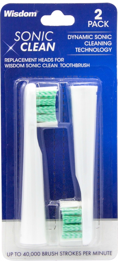 Wisdom Toothbrush Sonic Heads 2 Pack