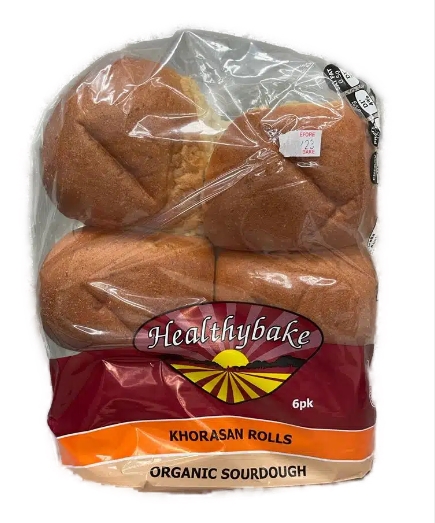 Healthybake Bread Organic Khorasan Rolls 6 Pack 500g