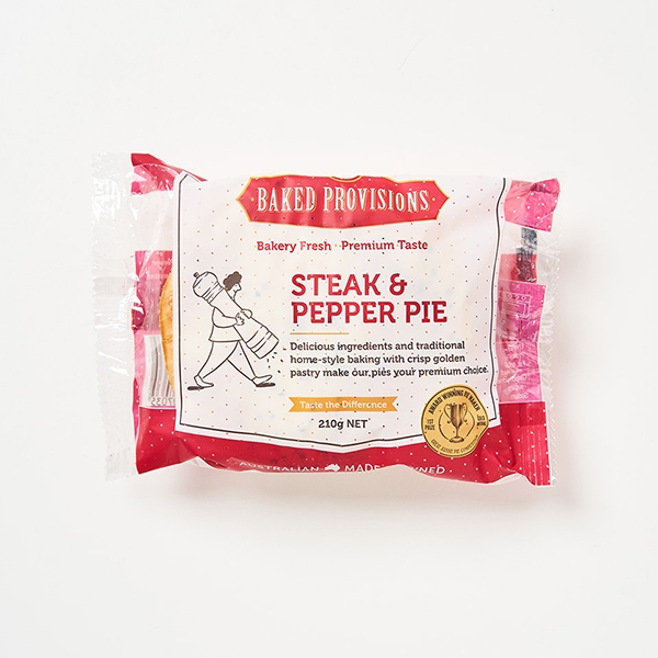 Baked Provisions Steak & Pepper Pie 210g