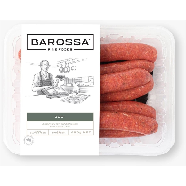 Barossa Fine Foods Traditional Beef BBQ Sausages 480g