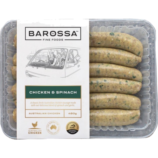 Barossa Chicken & Spinach Sausages 480g