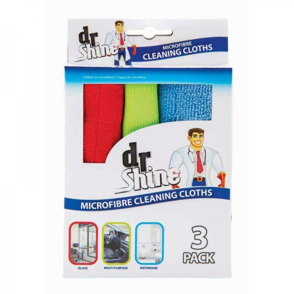 Dr Shine Cleaning Cloth Microfibre 3 Pack