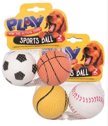 Play Dog Toy Sports Ball Assorted 2 Pack