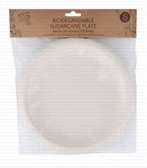 Eco Basics Biodegradable Sugar Cane Plates 23cm 10 Pack