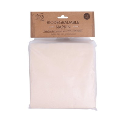 Eco Basics Biodegradable Napkins 100 Pack