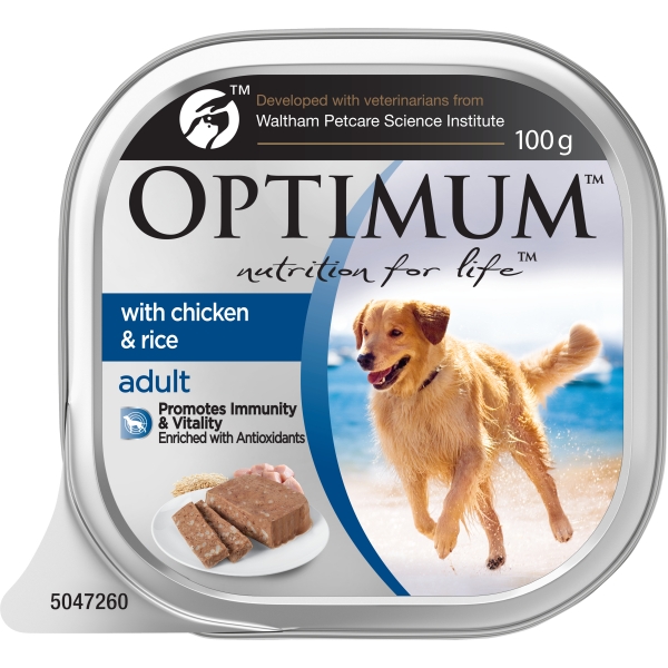 Optimum Adult Dog Food Chicken & Rice 100g