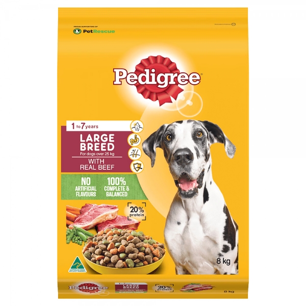 Pedigree Dry Dog Food Large Breed Real Beef 8kg