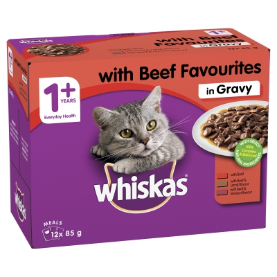 Whiskas Beef Favourites In Gravy 12 x 85g