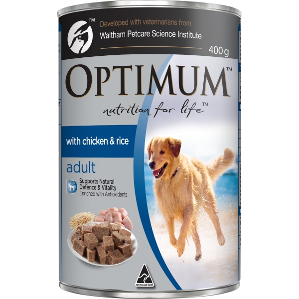 Optimum Adult Dog Food Chicken & Rice 400g