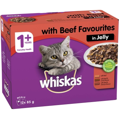 Whiskas Beef Favourites In Jelly 12 x 85g