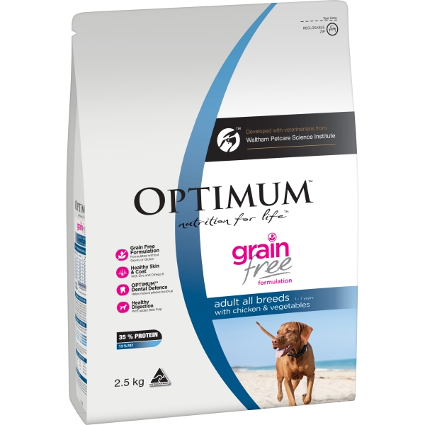 Optimum Adult Dry Dog Food Grain Free Chicken & Vegetables 2.5kg