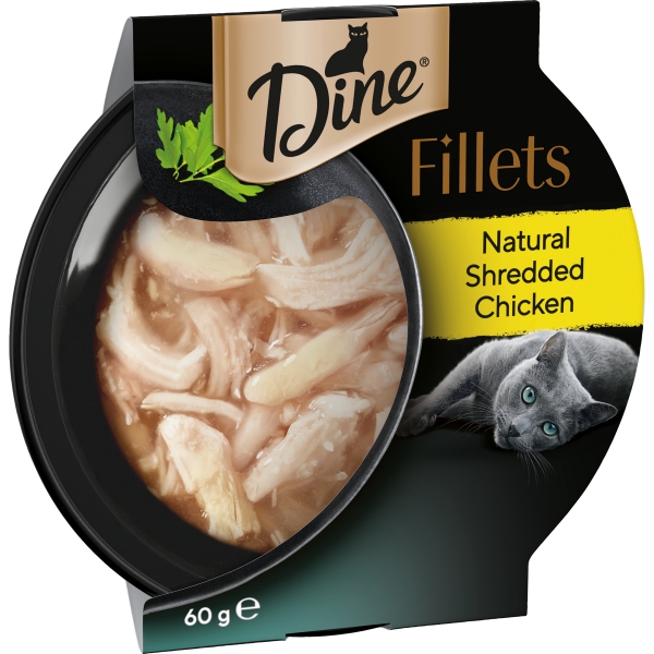 Dine Cat Food Fillets with Natural Shredded Chicken 60g