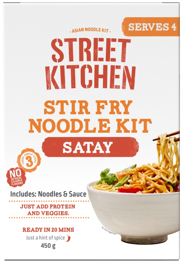 Street Kitchen Stir Fry Kit Malaysian Satay Noodles 450g