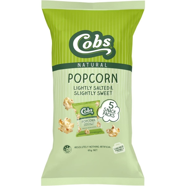 Cobs Natural Sweet & Salty Popcorn Gluten Free 5 Pack 65g