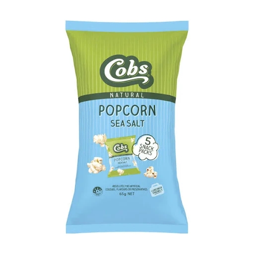 Cobs Natural Sea Salt Popcorn Gluten Free 5 Pack 65g