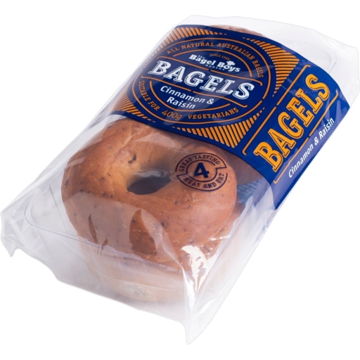 Bagel Boys Cinnamon & Raisin Bagels 4 Pack 400g