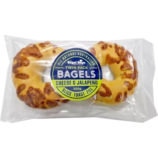 Bagel Boys Bagels Cheese Jalapeno 2 Pack 200g